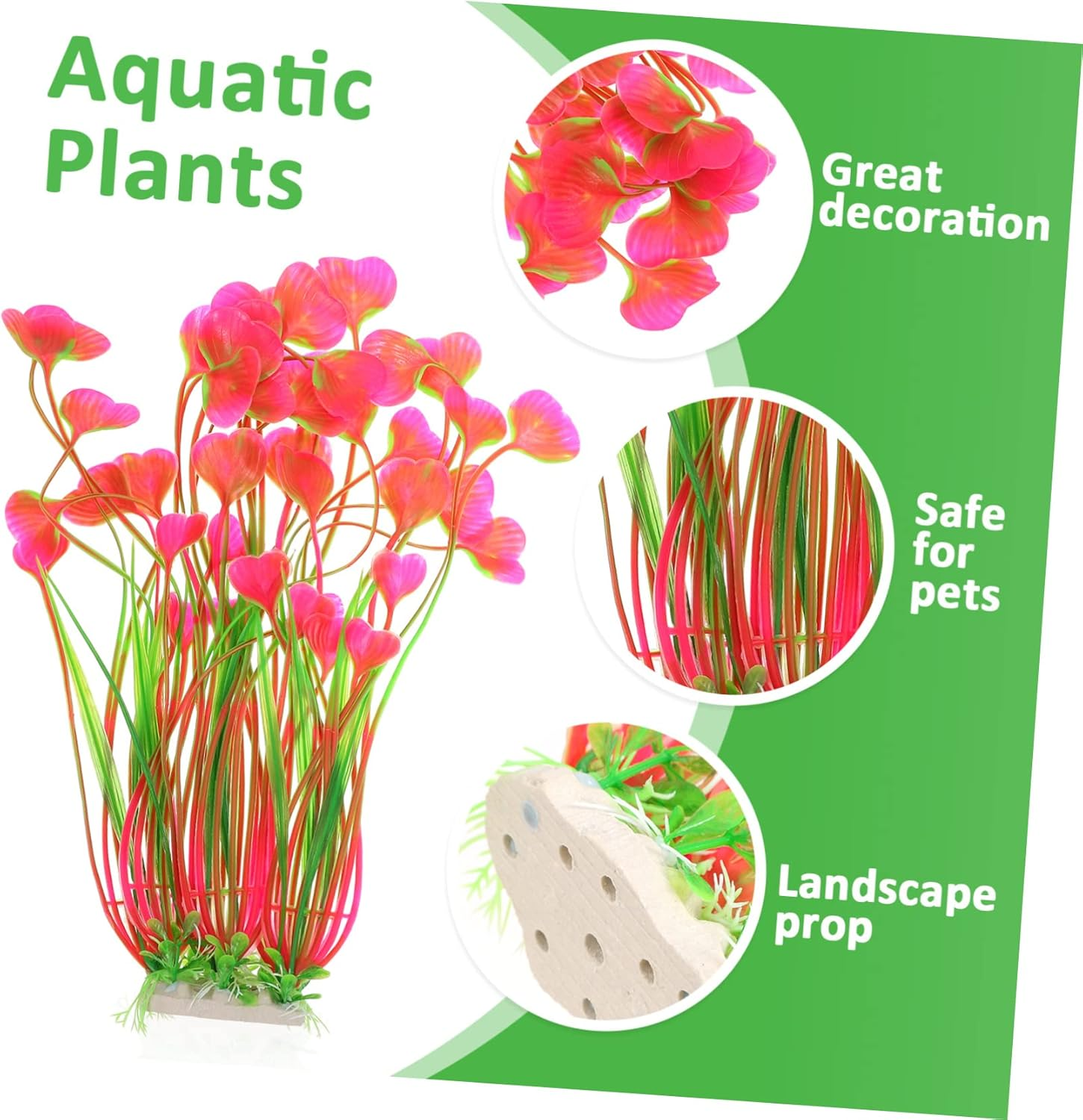 HAPINARY 2Pcs Fake Grass Decor Fish Tank Landscape Prop Aquarium Plants Plastic Safe for Pets Fish Tank Decors image number 5