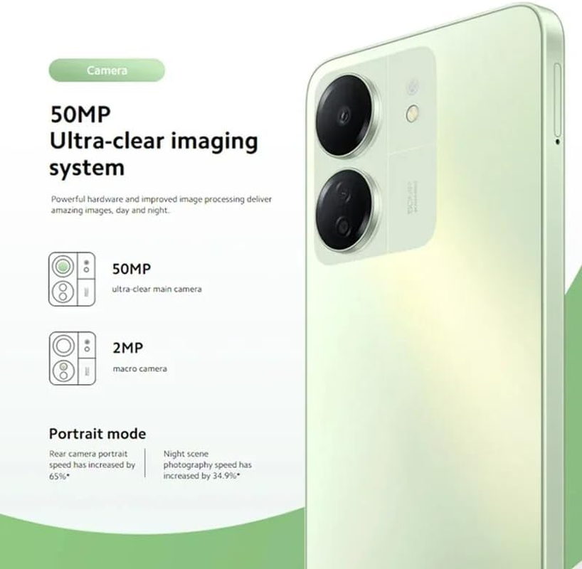 Smartphone Xiaomi Redmi 13C 4GB+128GB 50MP Main Camera 5000Mah Battery 6.74" 90Hz Display Bluetooth 5.3 MIUI 14, No Charger (Black) image number 1