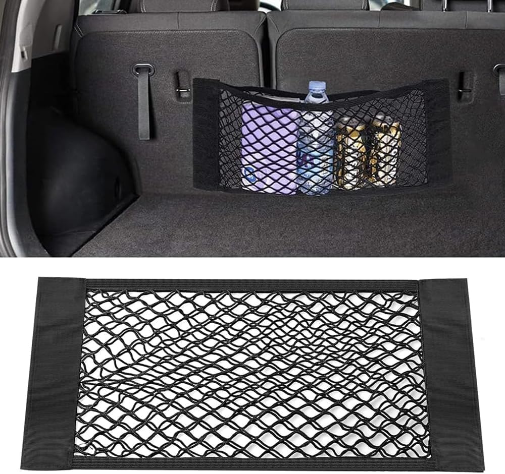 2Pcs Car Stretchable Storage,Universal Mesh Cargo Net Wall Sticker Organizer Pouch Bag Storage Mesh Net for Car Trunk (50CM) image number 6