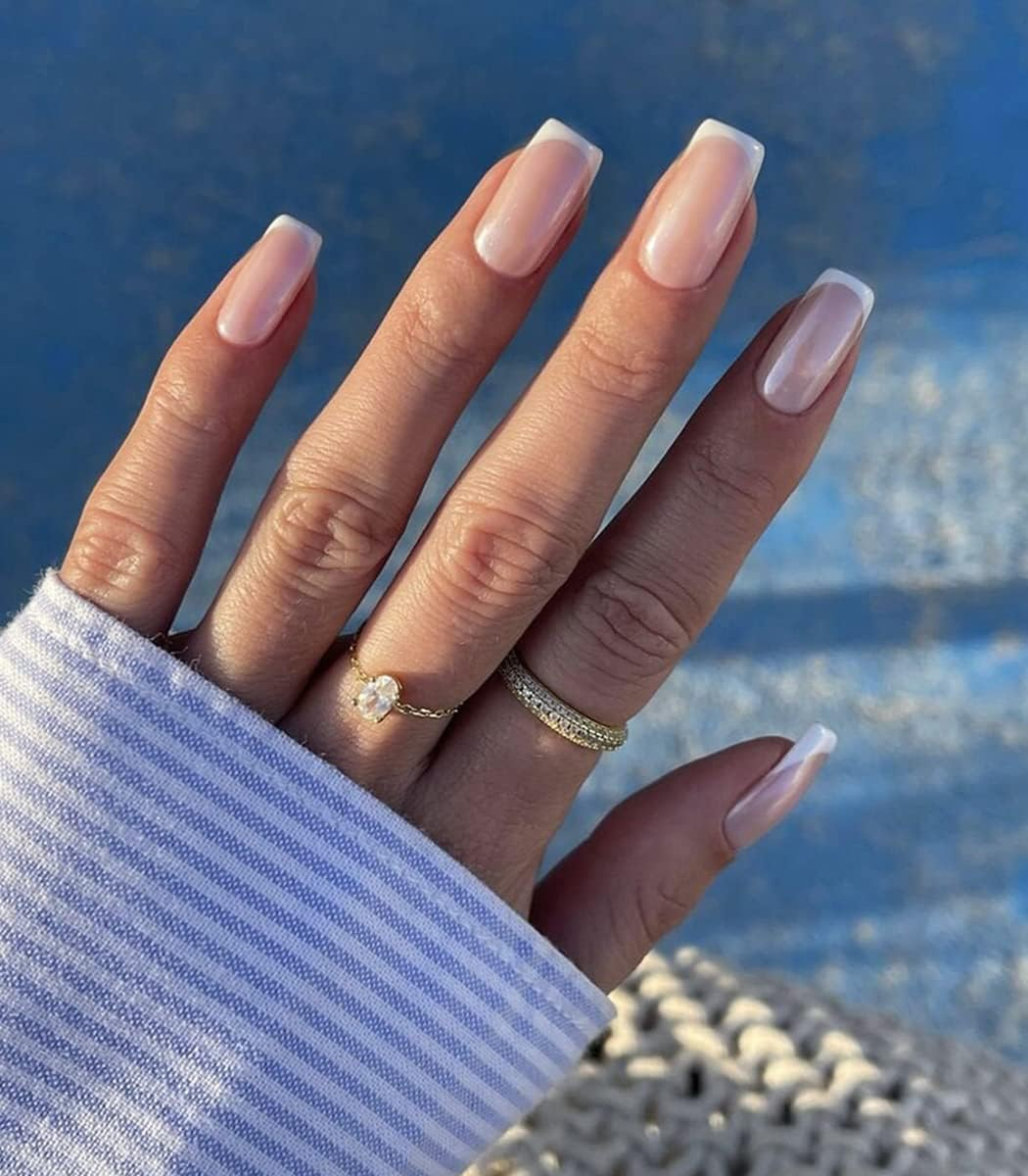 Sethexy French Short Square False Nails Collection Fashion Press on Nails Glossy Fake Nails 24Pcs Acrylic Stick on Nail Tips image number 4