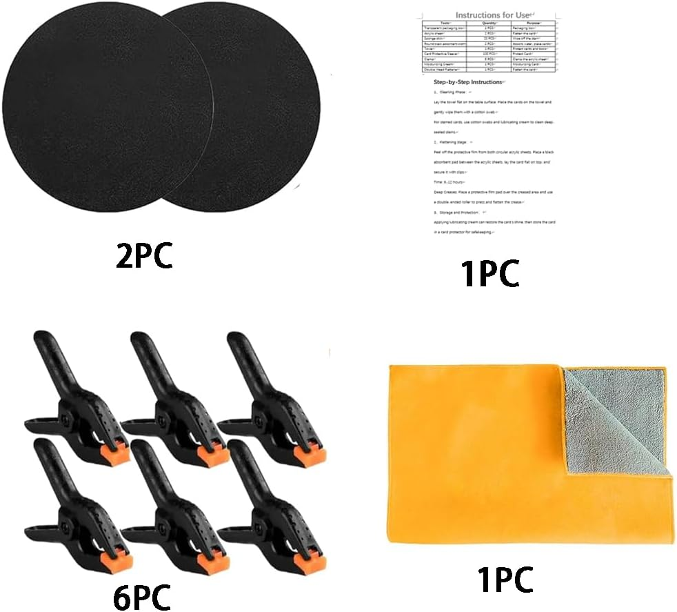 Rneswi 234 Pcs Card Cleaning Kit，10-In-1 Polishing 、Card Flattening Kit，Trading Card Cleaning with Fixing Jig and EVA Shaping Foam，For Rated Card Care image number 1