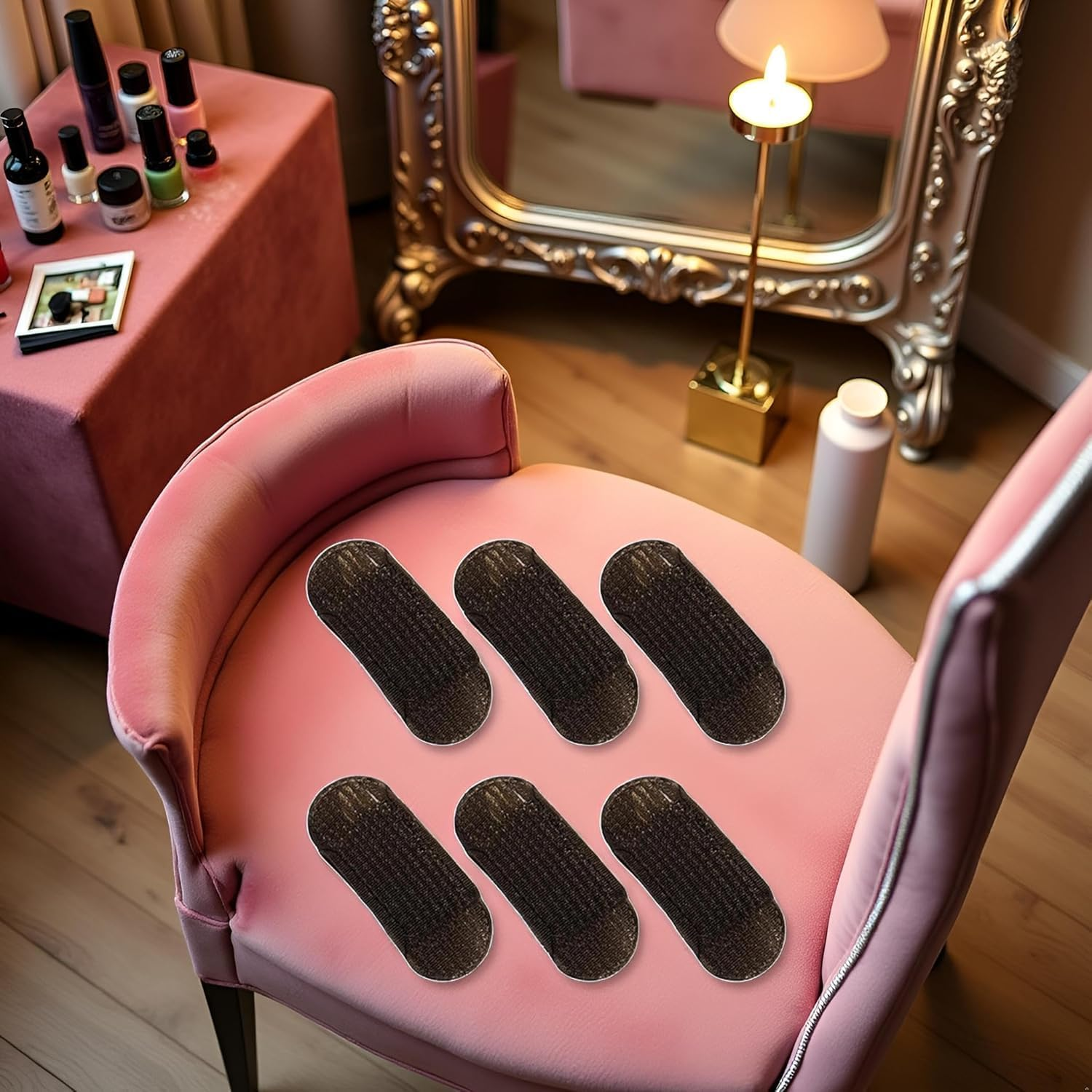 6 Pcs Brown Sponge Volume Hair Bases Volume Inserts Hair Clip Fluffy Cushion Bump It up Piece Styling Pad for Women Girls Clips Barrettes Accessories