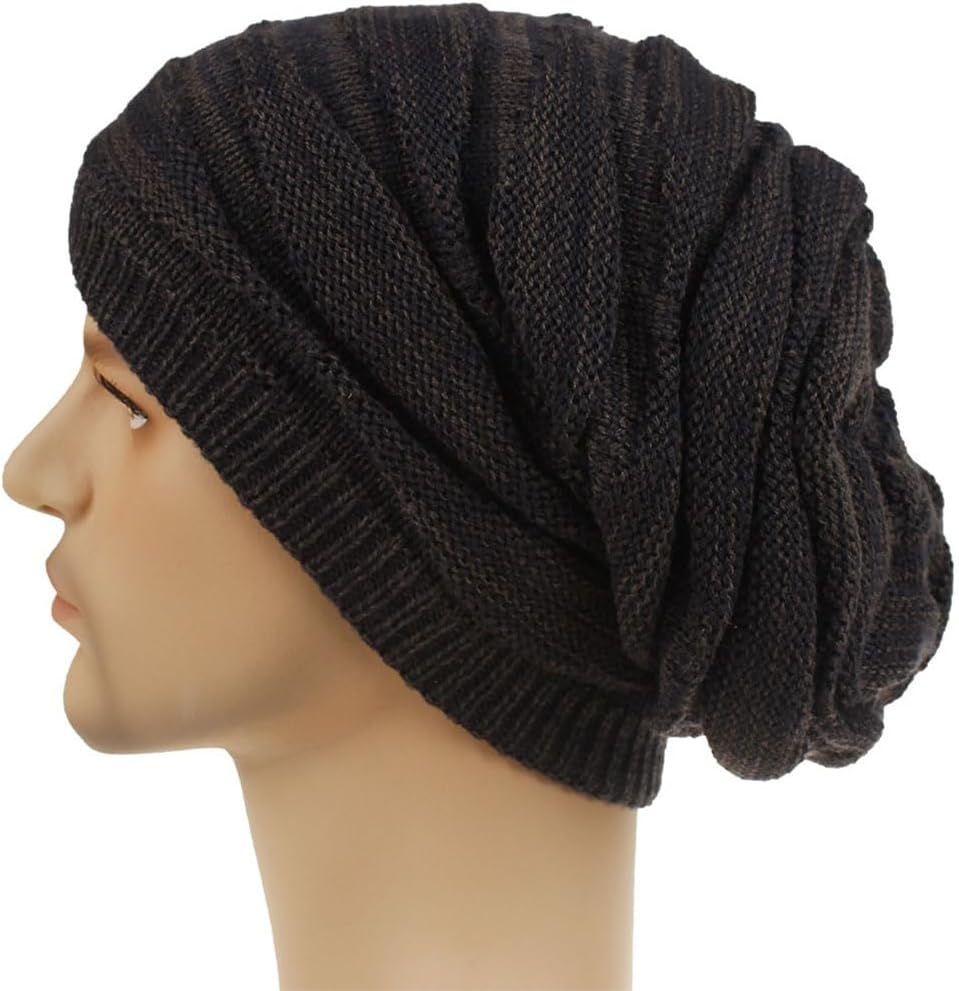 Idopick Winter Beanie Hat for Men Women, Slouchy Winter Hat Breathability & Elasticity Snow Cap Hat for Cold Weather Warm Knit Hat - Black image number 3