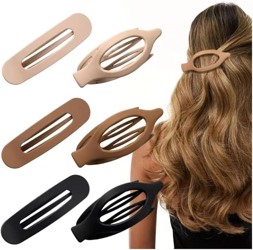 French Concord Curved Hair Clips - 6Pcs Claw Clips, Flat Hair Clips, Alligator Hair Clip for Women