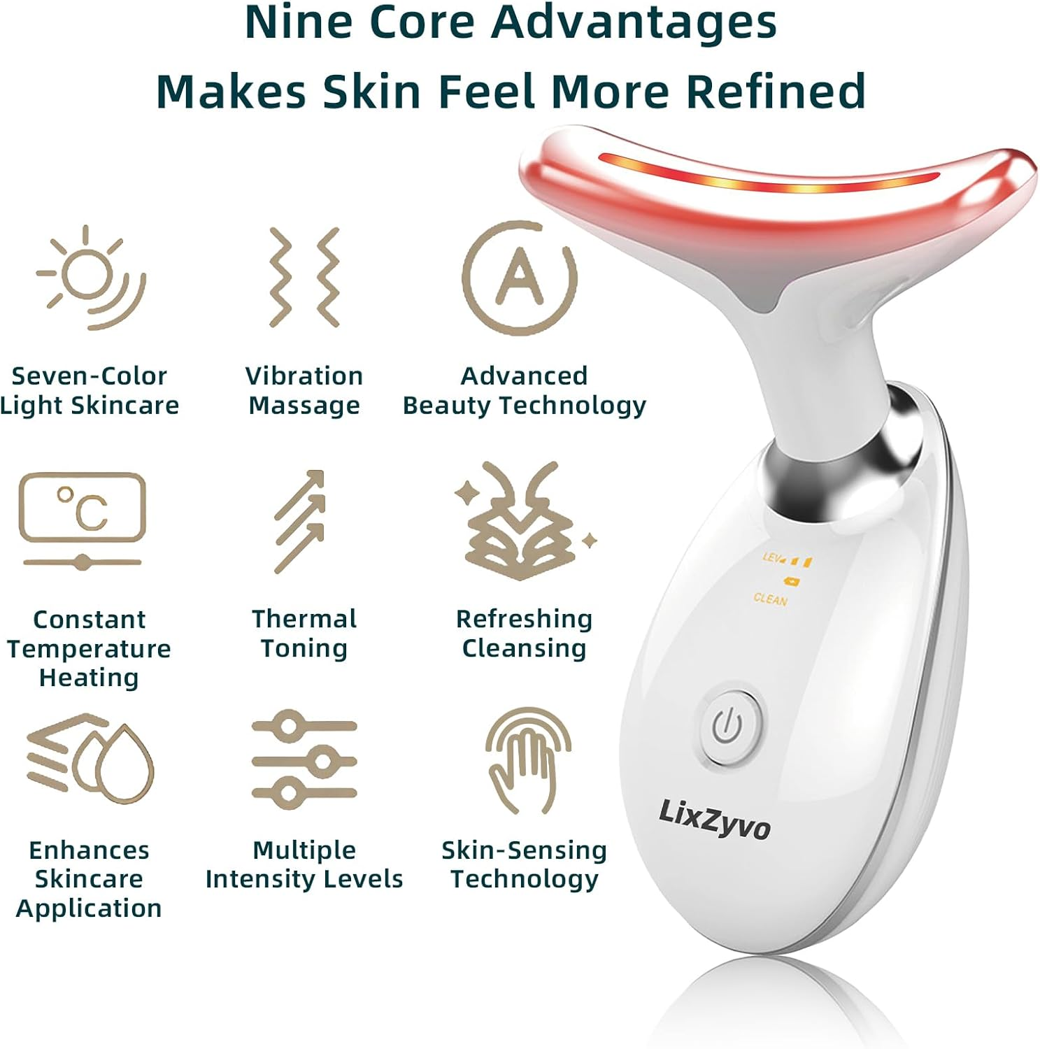 7-Color LED Beauty Device, Advanced Beauty Technology, Soothing Thermal Care, Smart Skin-Touch Sensor, Facial Massager, Electric Face Massager, Facial Device, Face Lifting Device image number 3