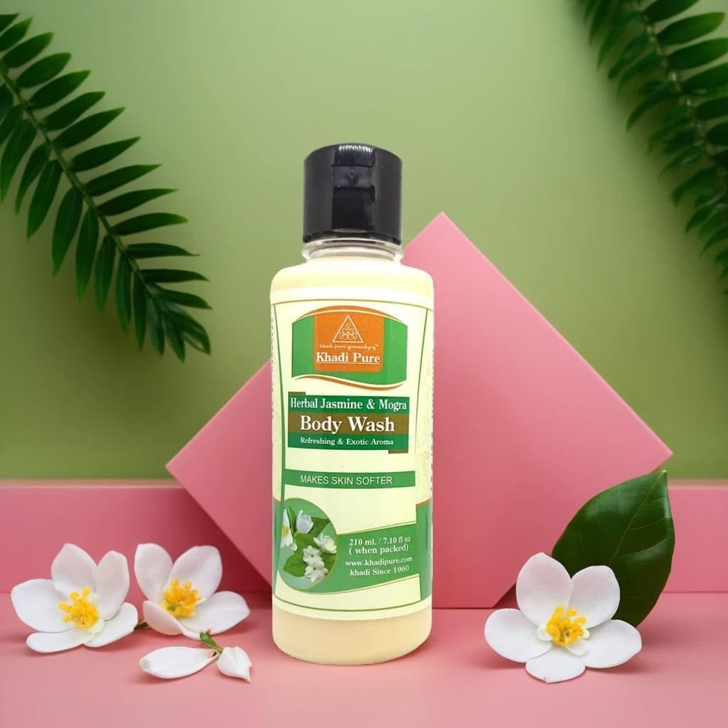Khadi Pure Jasmine Mogra & Sandal Honey Body Wash, 210 Ml (Pack of 2) image number 2