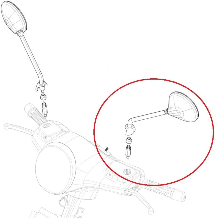 Piaggio OEM Genuine Original Vespa Left LH Side Rearview Mirror Chrome for Vespa LX 50 125 150 Chrome CM027604 CM020404 image number 2