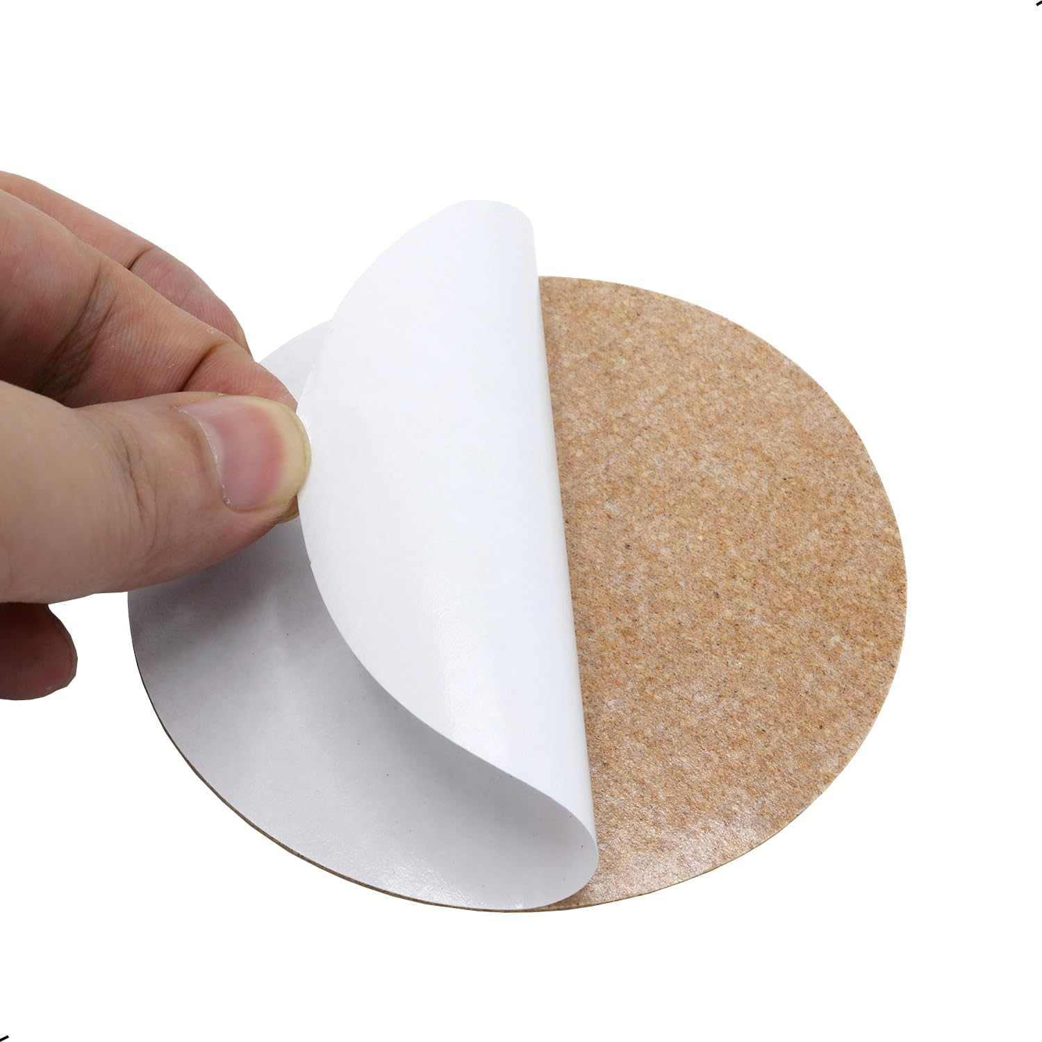 16 Pcs Self-Adhesive Mini Wall Cork Mat, 3" X 3" Cork Tiles Backing Sheets, Wood Color, Circles, 8Cm image number 3