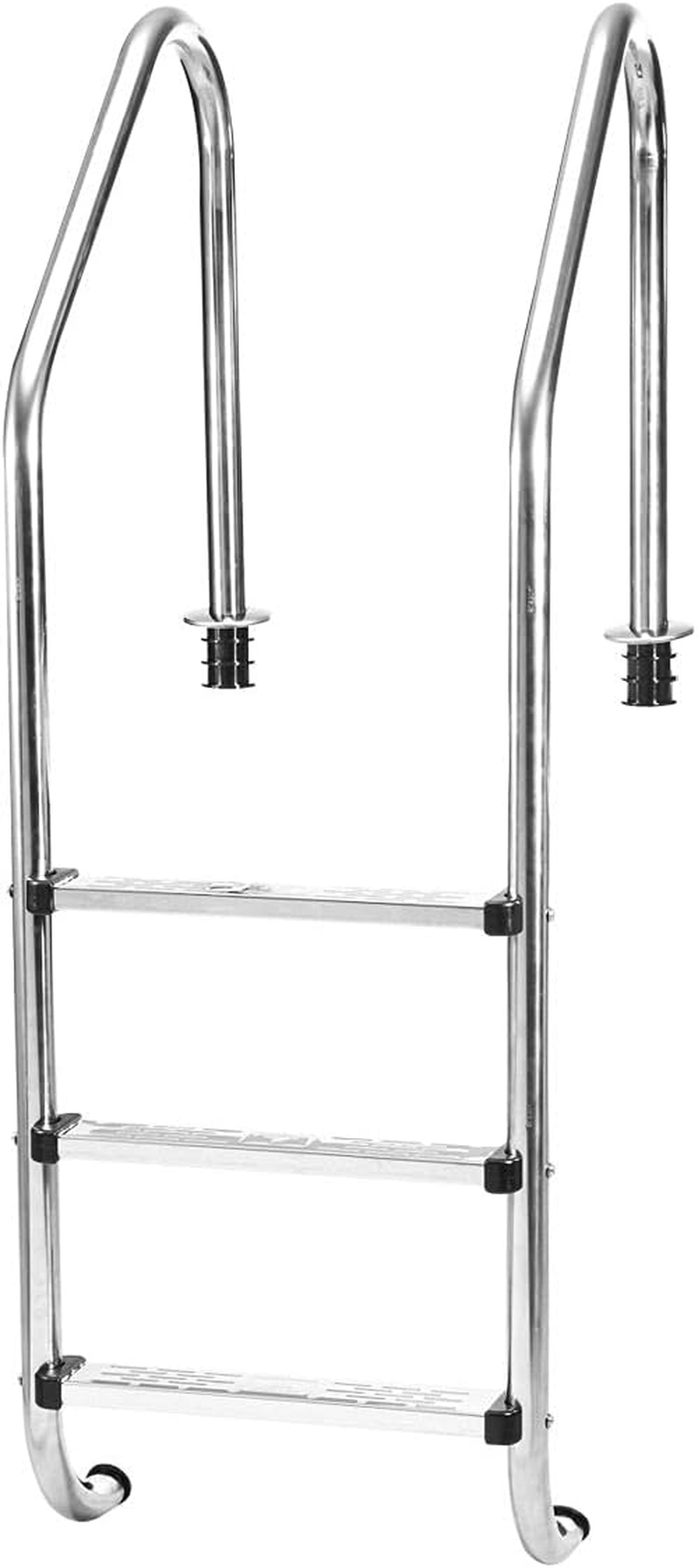 3 Steps Swimming Pool Ladder Removable Stainless Steel anti Slip Step In-Ground Pool Ladder image number 6