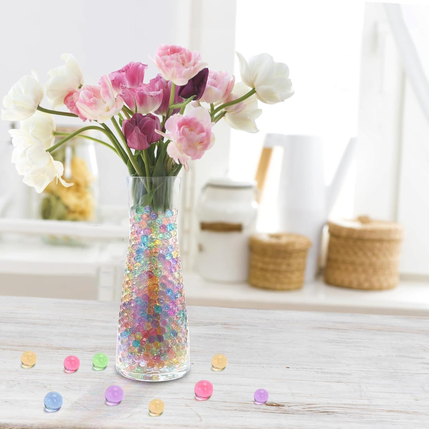 Top G 45000 Clear Water Gel Beads, Great for Vase Filler,Wedding Centerpiece, Floating Candles, Plants, Floral Arrangements, Christmas Decoration (1.5-2Mm) - Colorful 60000 image number 4