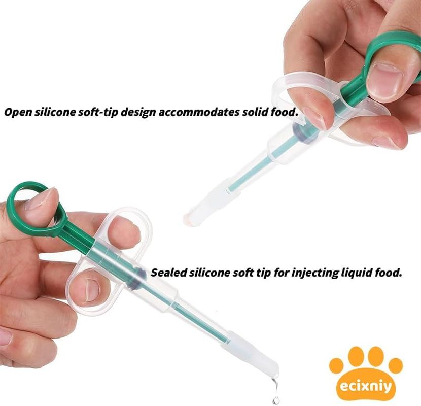 Ecixniy - Syringe-Style Cat Pill Shooter & Popper, Dual-Head Pet Medicine Feeder for Cats, Dogs, and Small Animals - Easy Pill Pockets for Cats & Liquid Medicine Dispenser (Green) image number 1