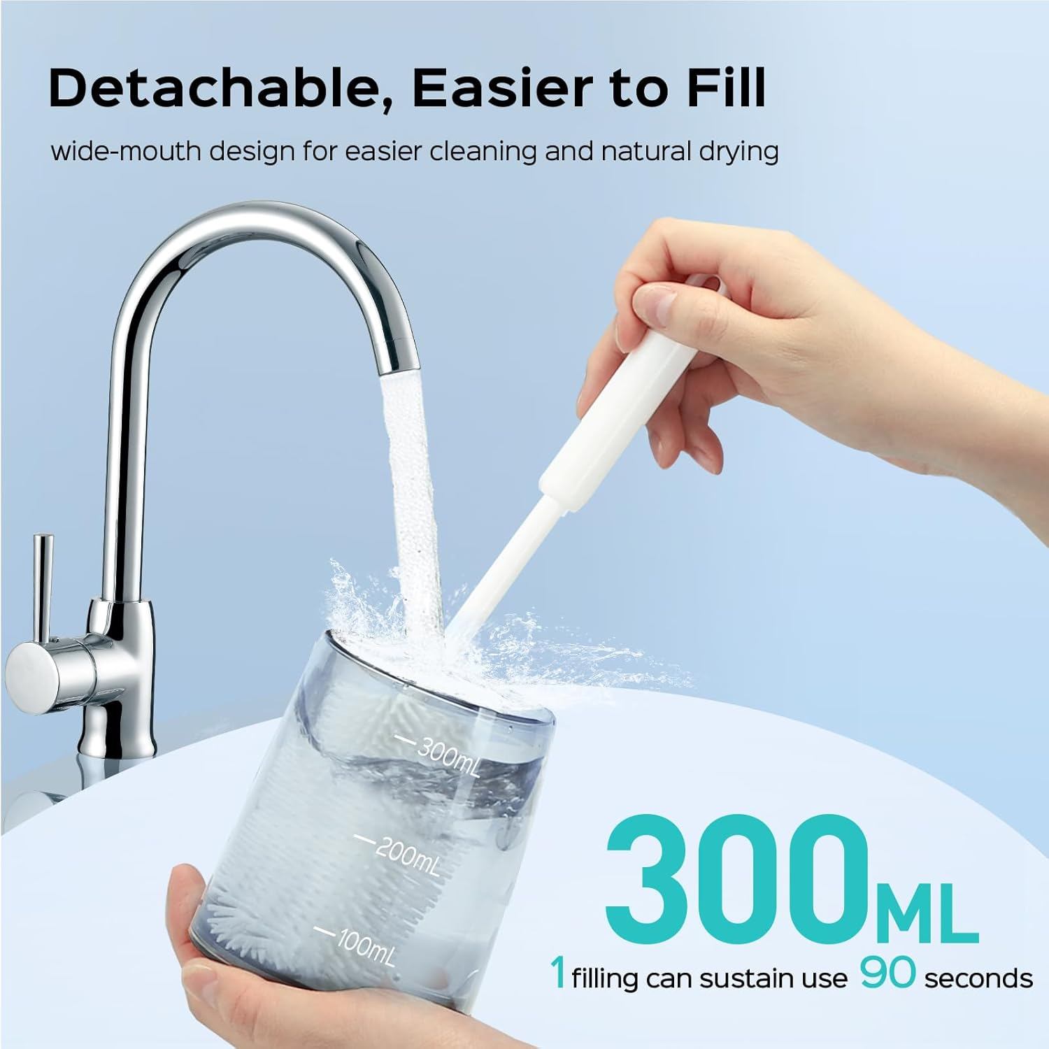 Water Dental Flosser Pick for Teeth: COSLUS 4 Modes Portable Cordless 300ML Larger Tank, Oral Irrigador IPX7 Waterproof Rechargeable Water Teeth Cleaner Flossing Cleaning Picks for Travel Home Black