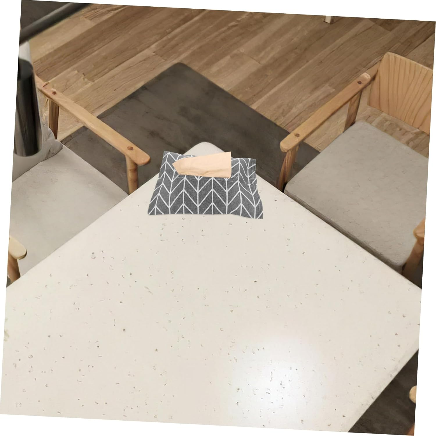 SHOWERORO 4Pcs Cotton Linen Tissue Storage Bag Linen Storage Bag Napkin Container Random Style