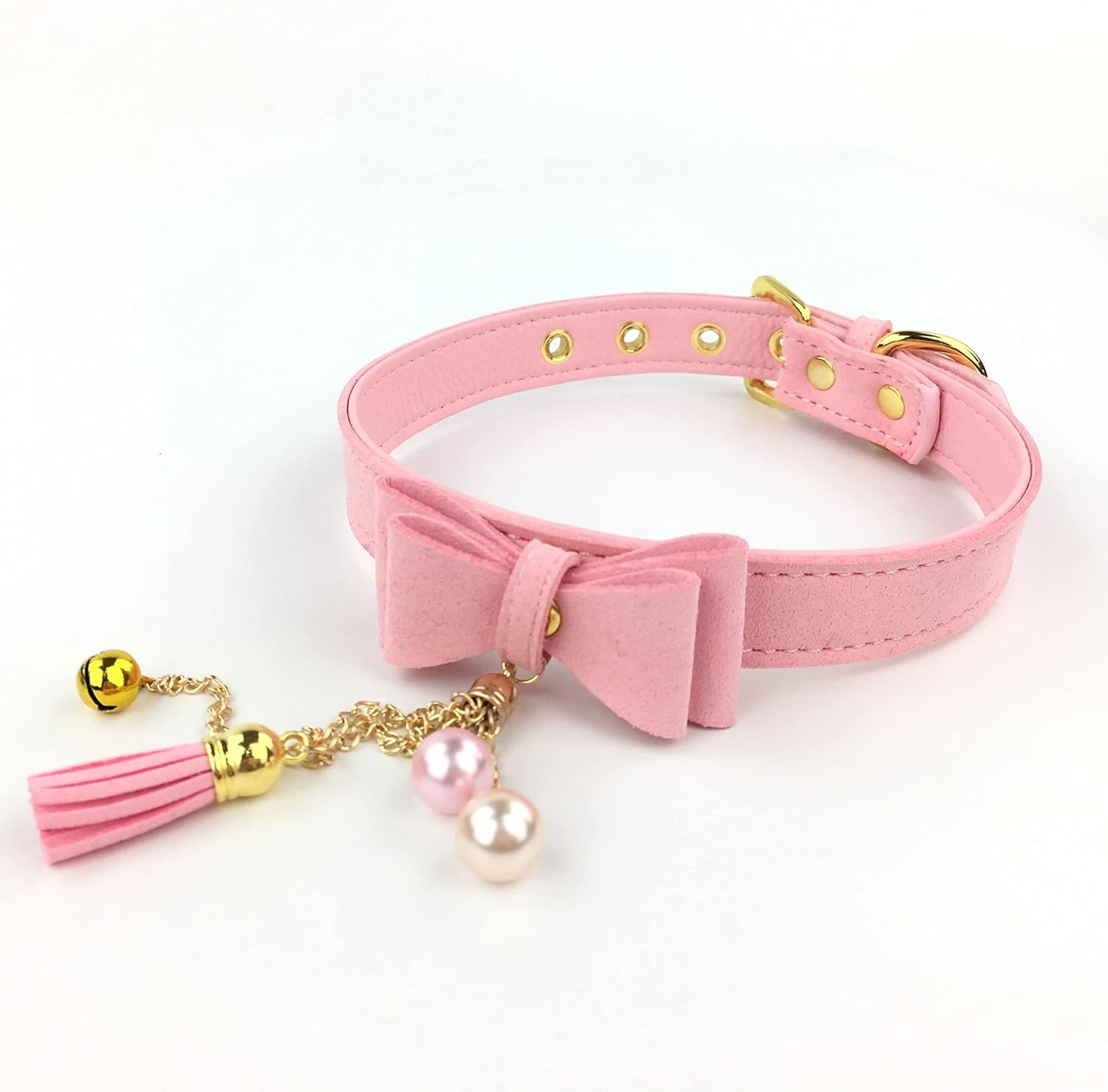 Bell Choker Collar Necklace Lolita Bow Collar Cat Kitty Velvet Necklace - A image number 5