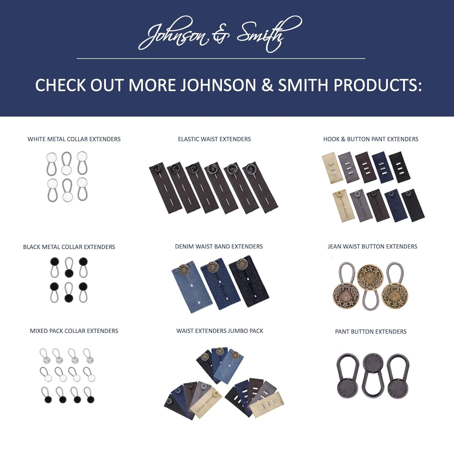 Johnson & Smith Maternity Pants Extenders - Comfortable Belly Band - Pregnancy Pant Extender - Maternity Waistband Extender - Jeans Button Extender for Pregnant Women - Jean Waistline Belly Belt Black image number 2