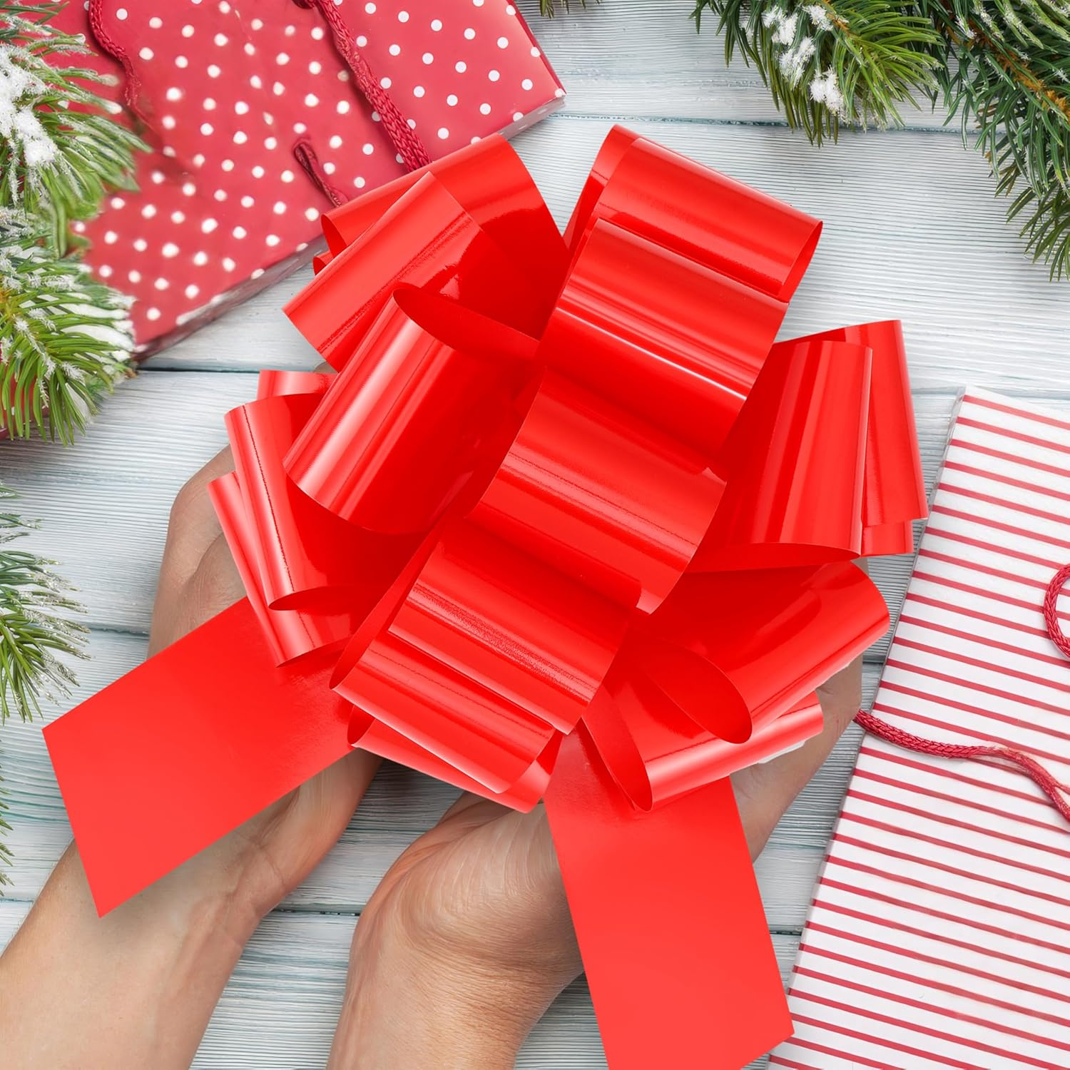 Jefyghe Big Bows 12 Inch Big Red Bows for Gift Wrapping Car Decorated Birthday Party and Valentine'S Day Decorations image number 1