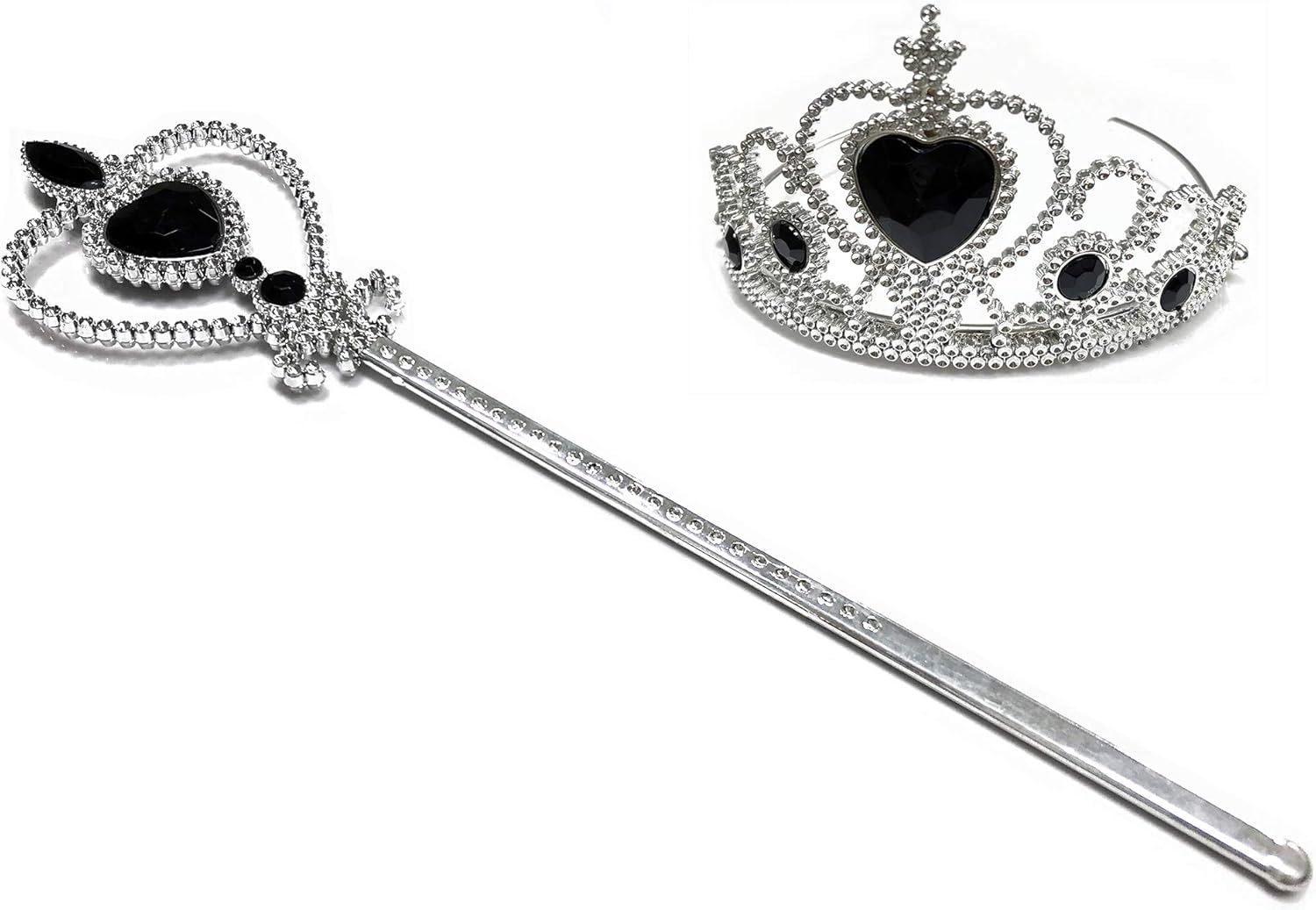 Kuzhi Frozen Elsa Crown Tiara and Wand Set &uml;C Silver Heart Jewel &iexcl;&shy; - Blue image number 6