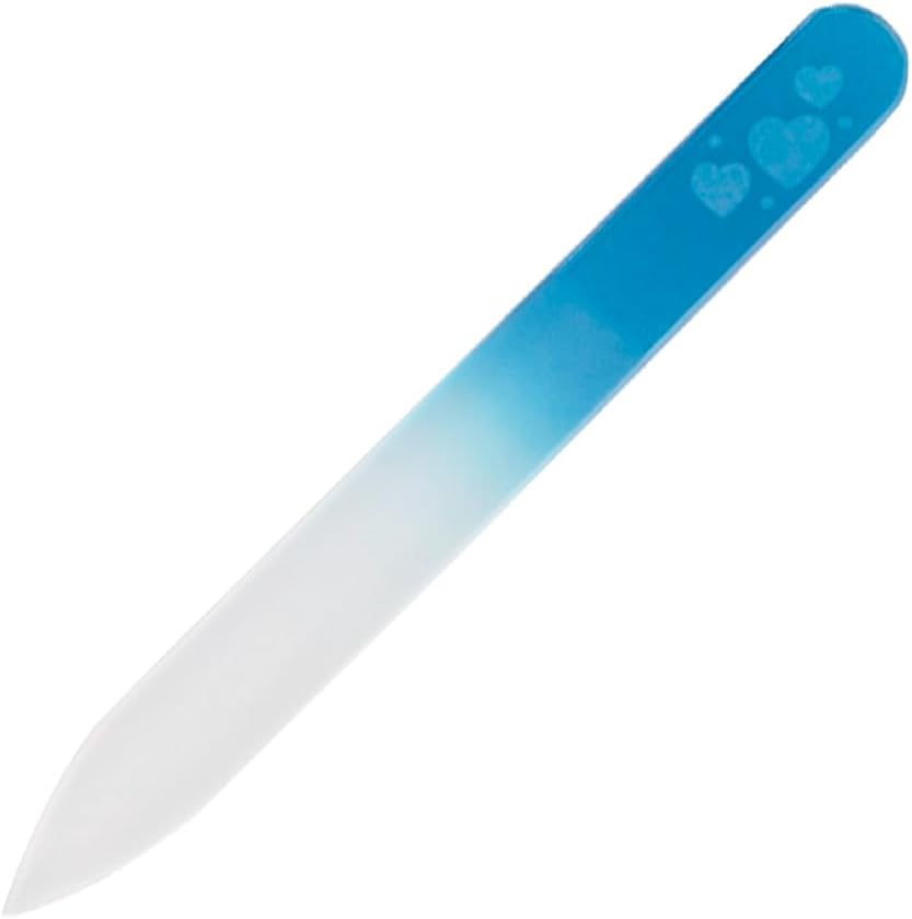 Shin Asahi Corporation Merites Glass Nail File Gradient Watermark Type S Double-Sided Heart Blue CF071 image number 5