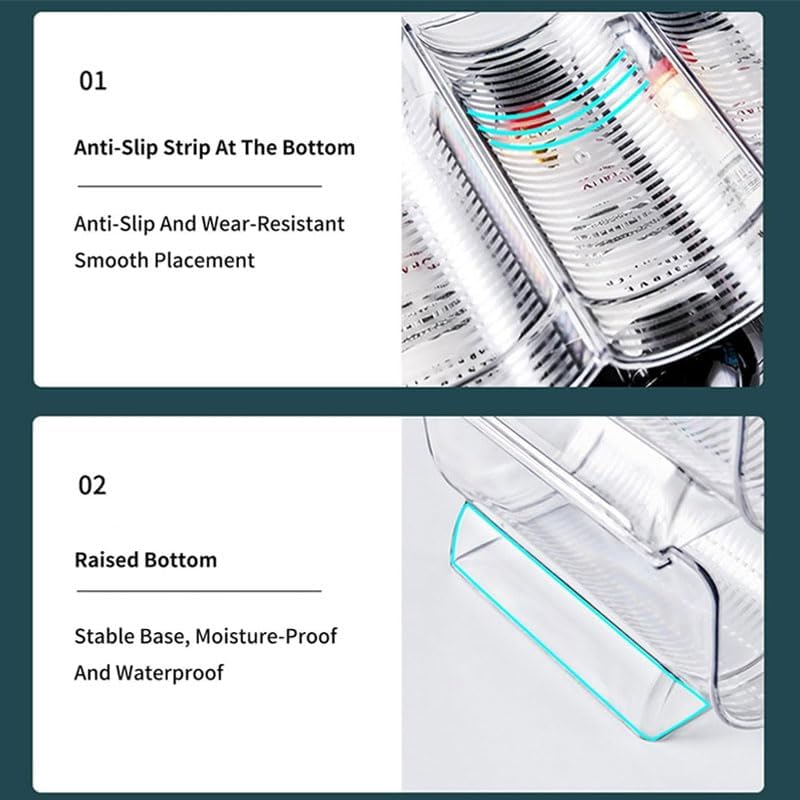 AIMALL Fridge Organiser Wine Beer Stacking Bottle Rack Kitchen Space Saving Can Holder, Durable PET Material - Fits 1/2/3 Bottles