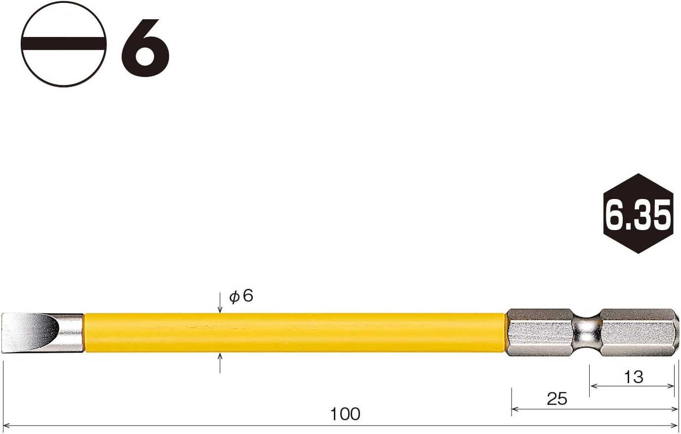 Vessel USB166100 Bit with Coated Tube Electric Ball Grip Driver Compatible - 0.2 X 0.2 X 3.9 Inches (6 X 6 X 100 Mm), 1 Piece