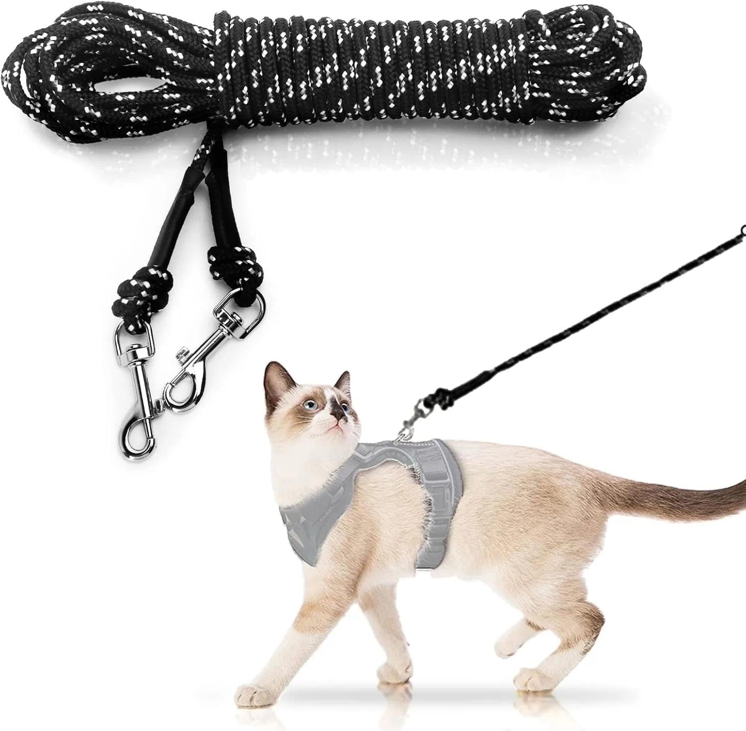 Unron Extra Long Cat Leash, 15FT/4.5M Lightweight Outdoor Cat Leash for Cats, Rabbits, Kittens, and Small Pets, Ideal for Yard Use image number 3