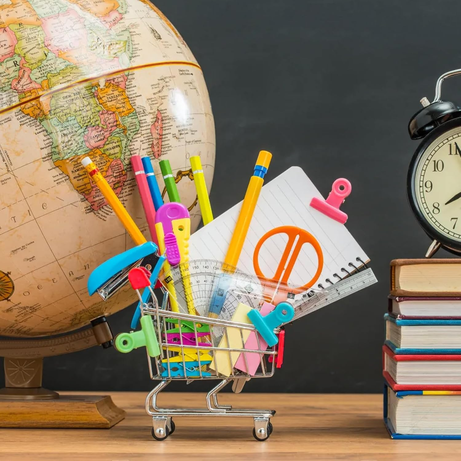 HSJH 134Pcs Mini Shopping Cart Basket Miniature Food Drink Bottle Supermarket Metal Handcart Toys Doll House Store Cosplay Game Dollhouse Grocery Fruit Cake Bread Party Trolley Model Dollar Bills