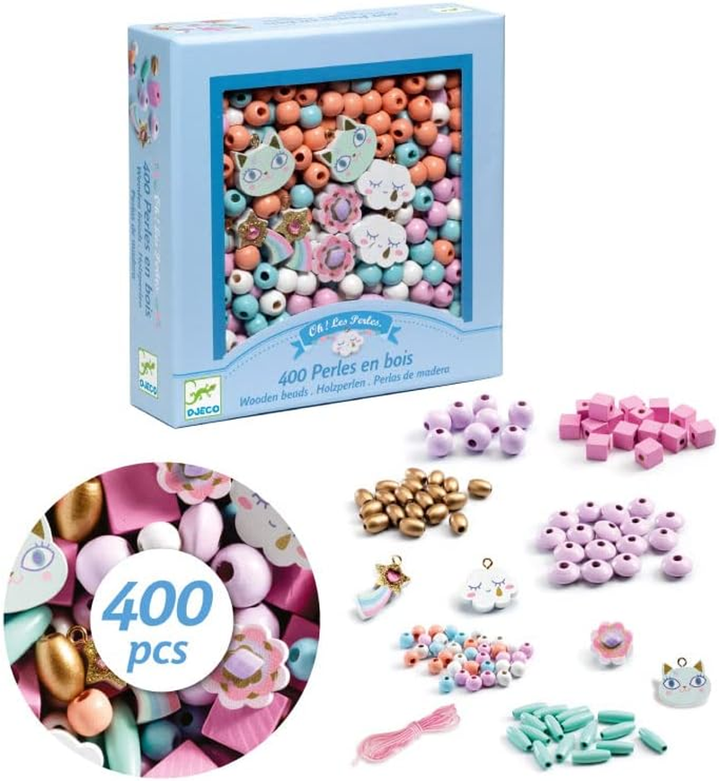 Djeco DJ09823 Rainbow Wooden Beads Set image number 3