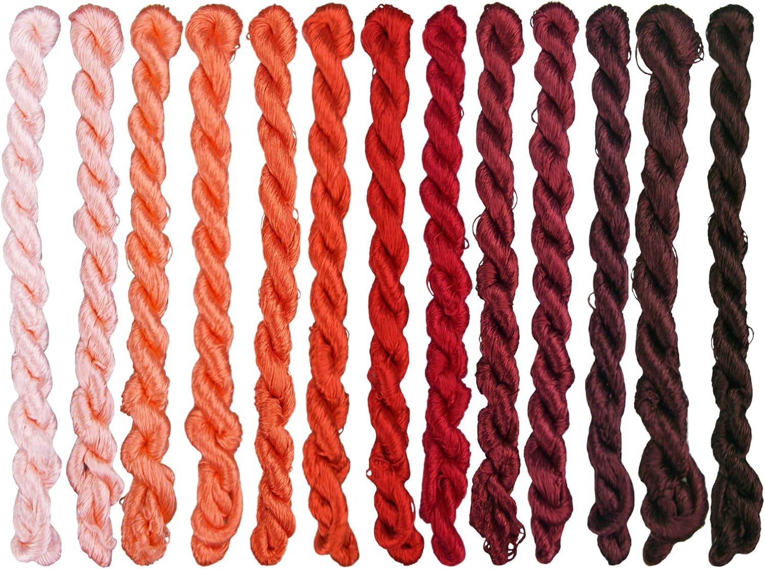 Natural 100% Silk Thread Handmade Embroidery Thread Floss 7 Colors Each 110 Meters (04)