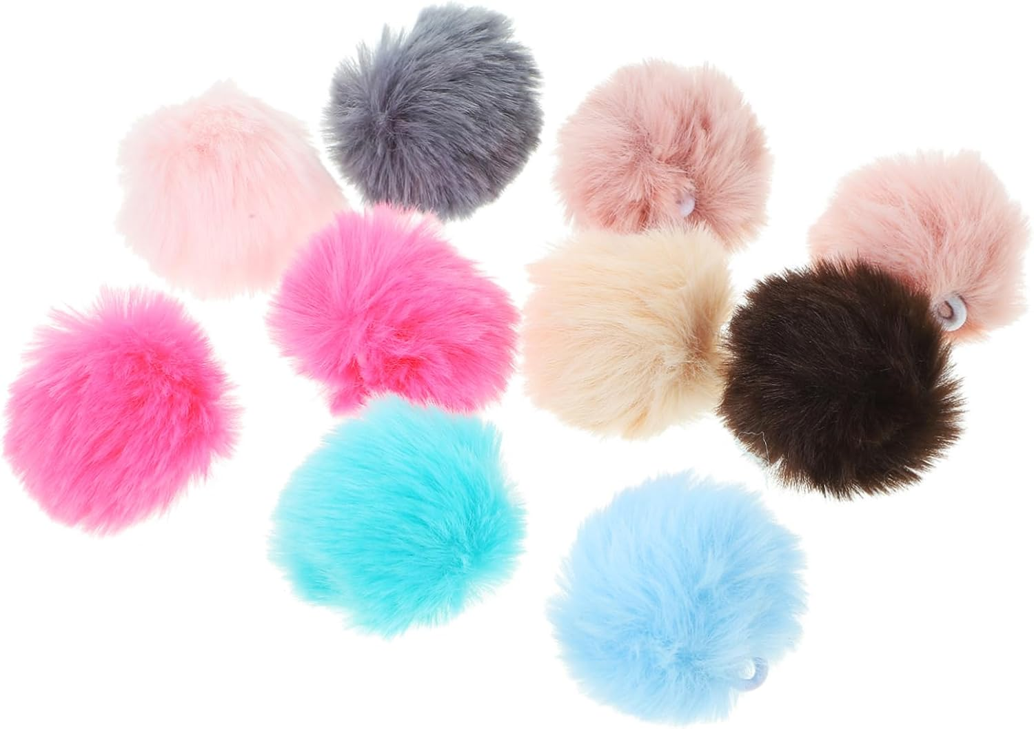 CIYODO Lightweight Fluffy Balls Cat Toys 10Pcs Pom Pom Balls 4Cm Assorted Colors for Kitten Exercise and Creative Craft Projects Random Color image number 2