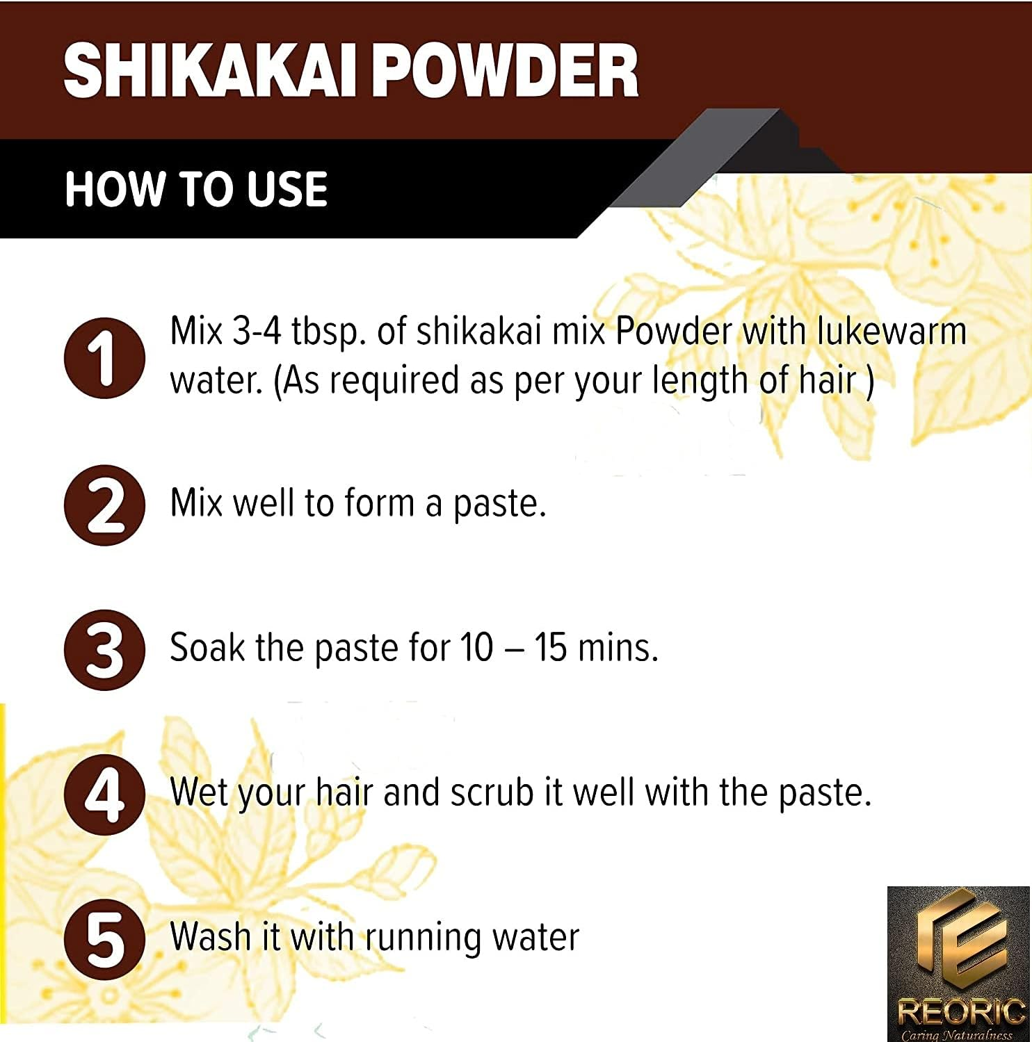 Reoric Reetha Amla Shikakai Powder |Reetha Amla Shikakai Powder for Hair |Aritha Powder |Soap Nuts for Hair |Sapindus Nuts |Amla Powder |Indian Gooseberry Powder|Acacia Concinna(300G, Pack of 3) image number 5