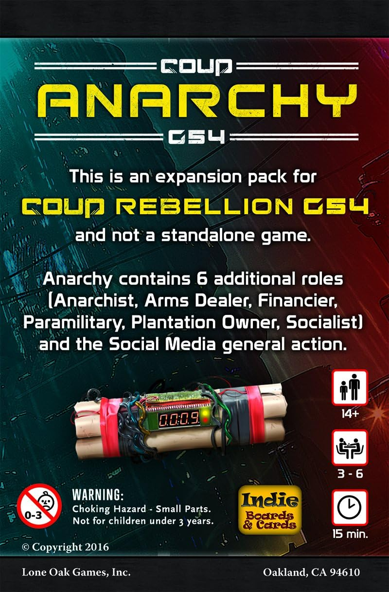 Indie Boards & Cards Coup Rebellion G54 Anarchy Card Game image number 4