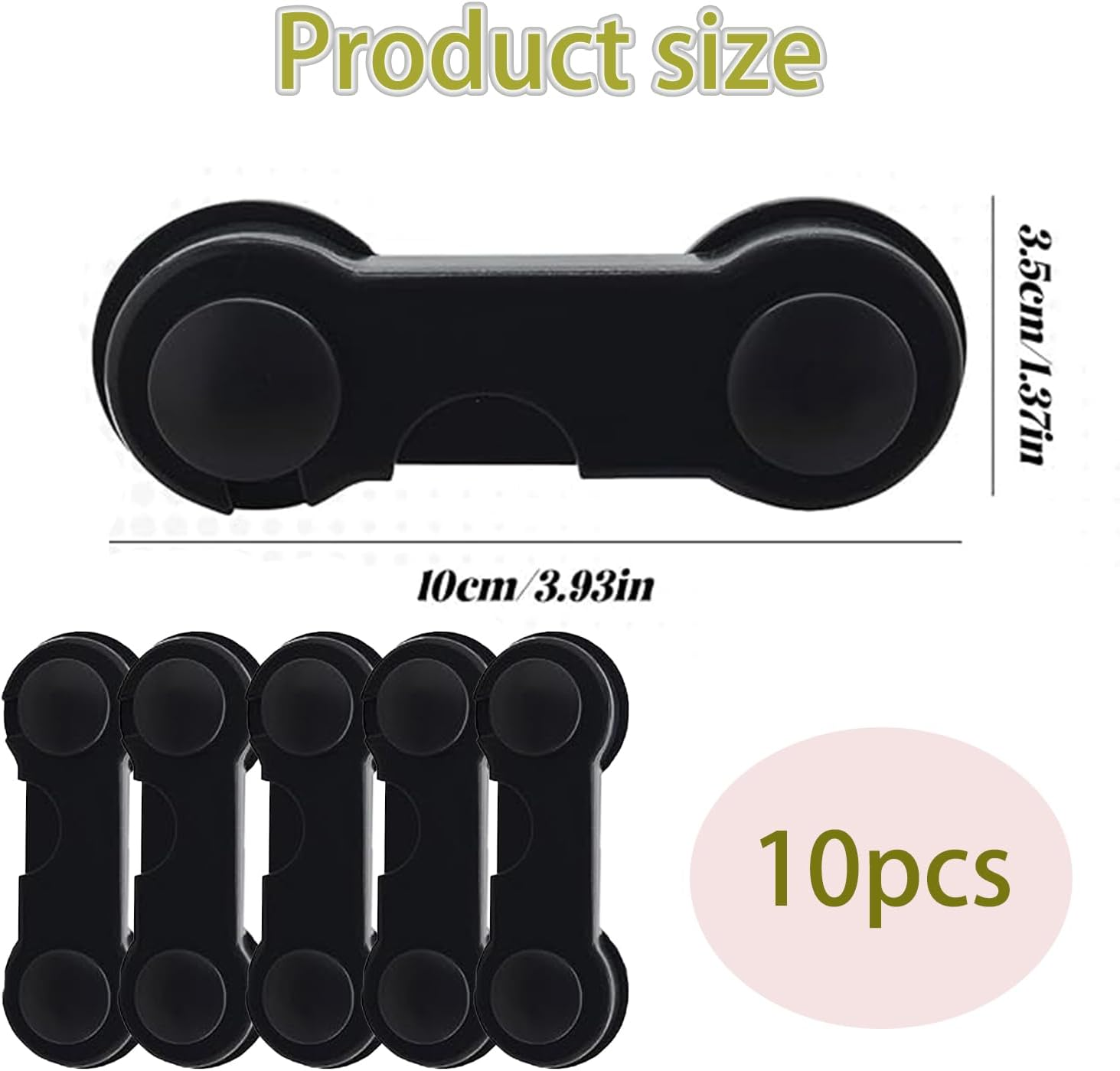 Roczential 10 Pack Cabinet Locks for Babies, Uandhome Child Safety Locks Drawer Locks Baby Proofing Baby Cabinet Safety Latches Kitchen System with Strong Adhesive Tape image number 2