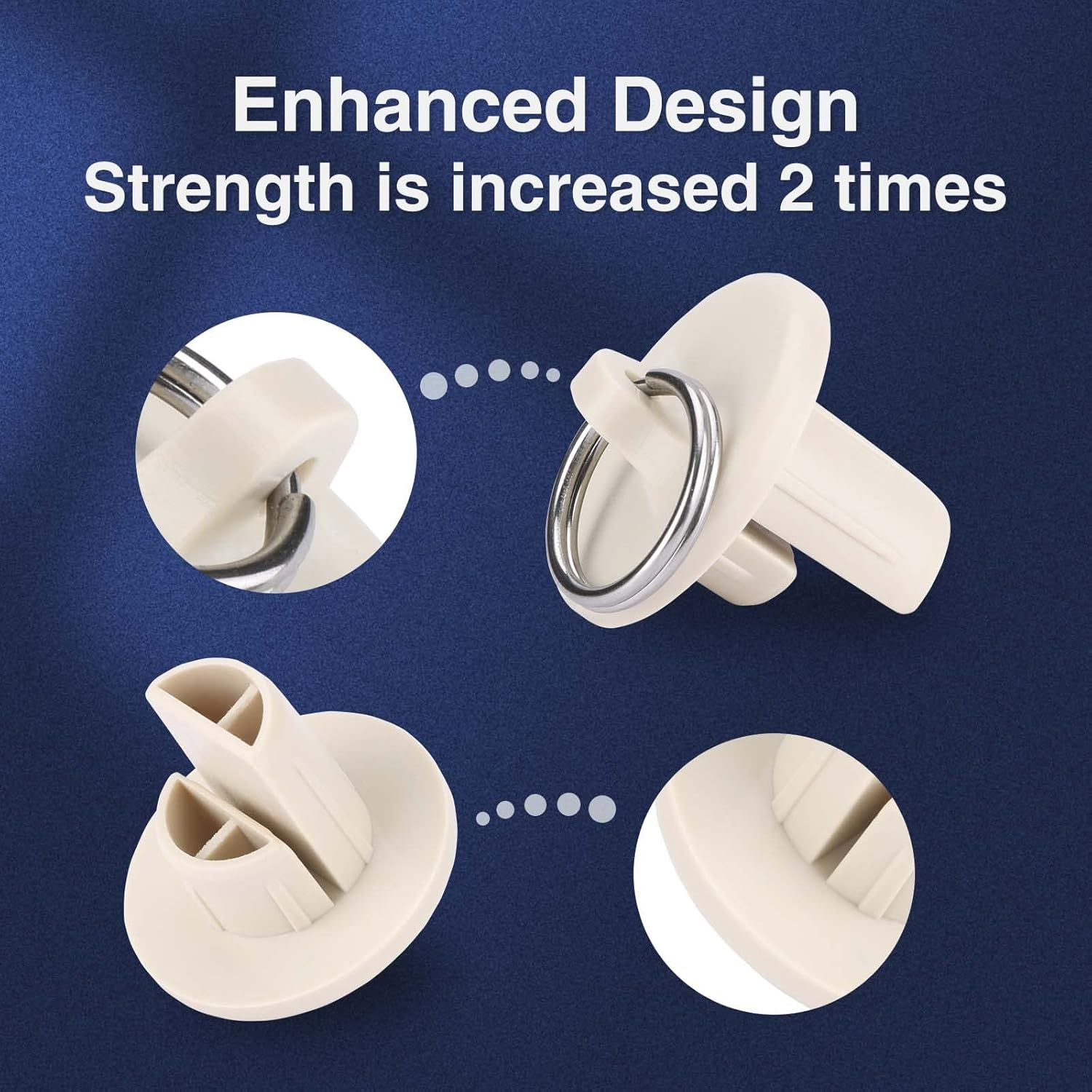 Outdoor Blinds Replacement Parts End Cap with Ring,Double Strength Enhancement,Weather Resistance,Compatible with Coolaroo Exterior Roller Shade(Sand,2 Pcs) image number 7