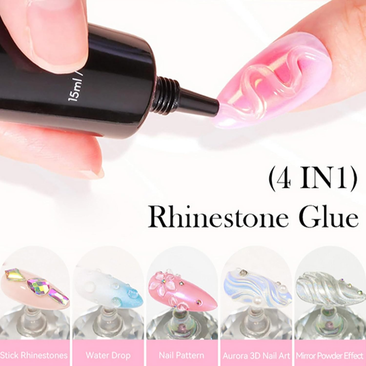 Gel Glue for Nails | 15Ml Nail Rhinestone Glue - Personal Care Supplies for Crafting Jewelry Sculpting Summer Holiday Party Daily Spa Bridal Wedding Travel Art Salon image number 1