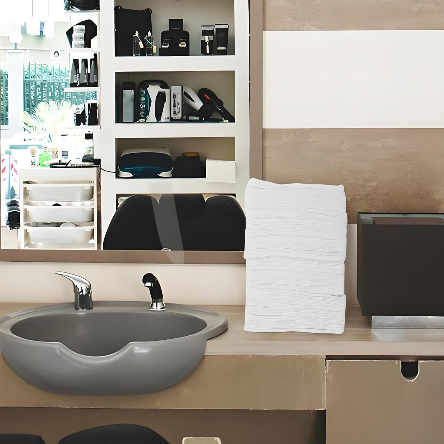 GAROZATION 500Pcs Stretchable Cosmetic Cotton Pads for Face and Eye Makeup Removal &ndash; Breathable Water-Spun Nonwoven Fabric &ndash; Dual-Use Dry and Wet Facial Cleaning Pads for Professional Beauty image number 1