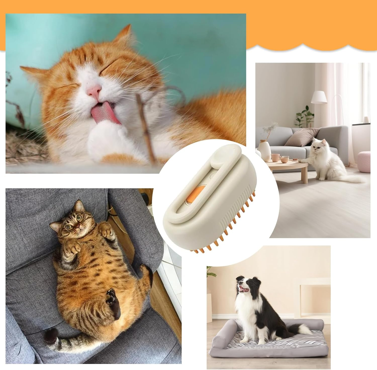 3-In-1 Cat Brush with Steam, Steamy Cat Brush, Cat Steamy Brush, Cat Hair Brush with Water, Multifunctional Pet Spray Massage Comb, Steam Brush for Cats and Dogs, Anti-Static and Knot Resistant image number 5