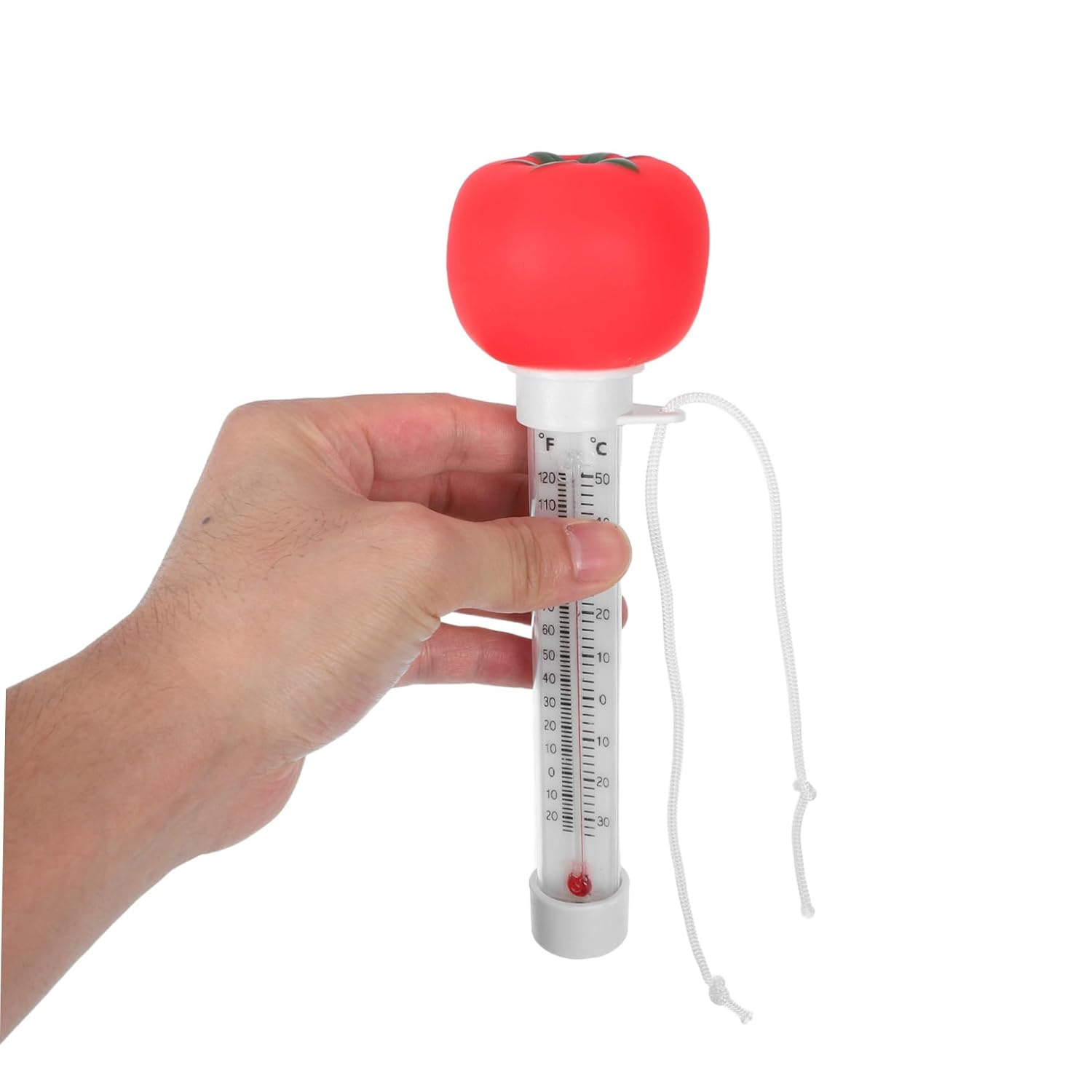 Floating Pool Thermometer Tomato Cartoon Design Easy Read Water Temperature Gauge for Swimming Pools Spas Baths and Ponds Accurate S Thermometer image number 3