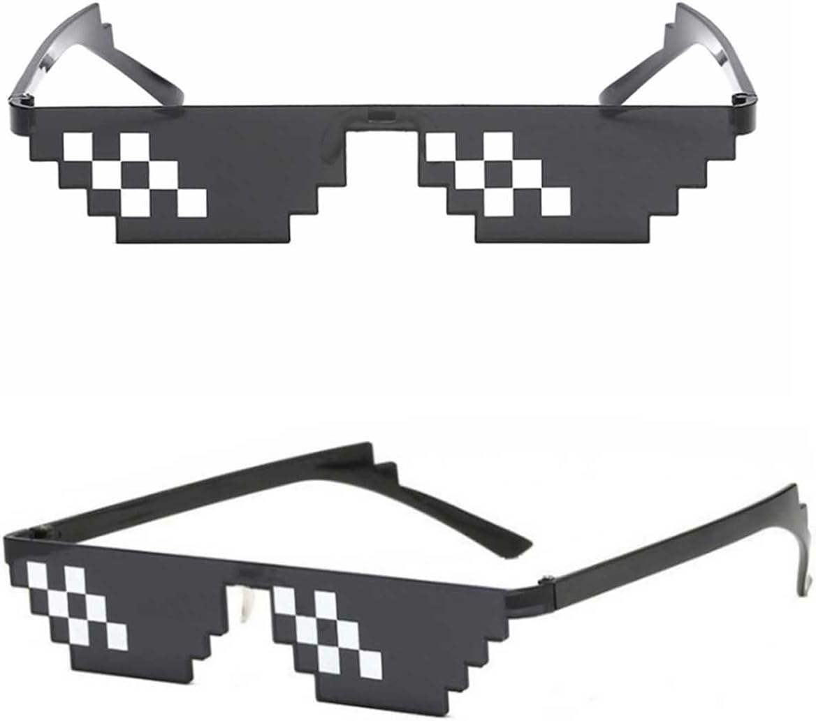 QYINXIU 3 Pack Thug Life Sunglasses, Men Women Kids Pixel Mosaic Glasses, MLG Shades for Photo Props or Halloween Party image number 2