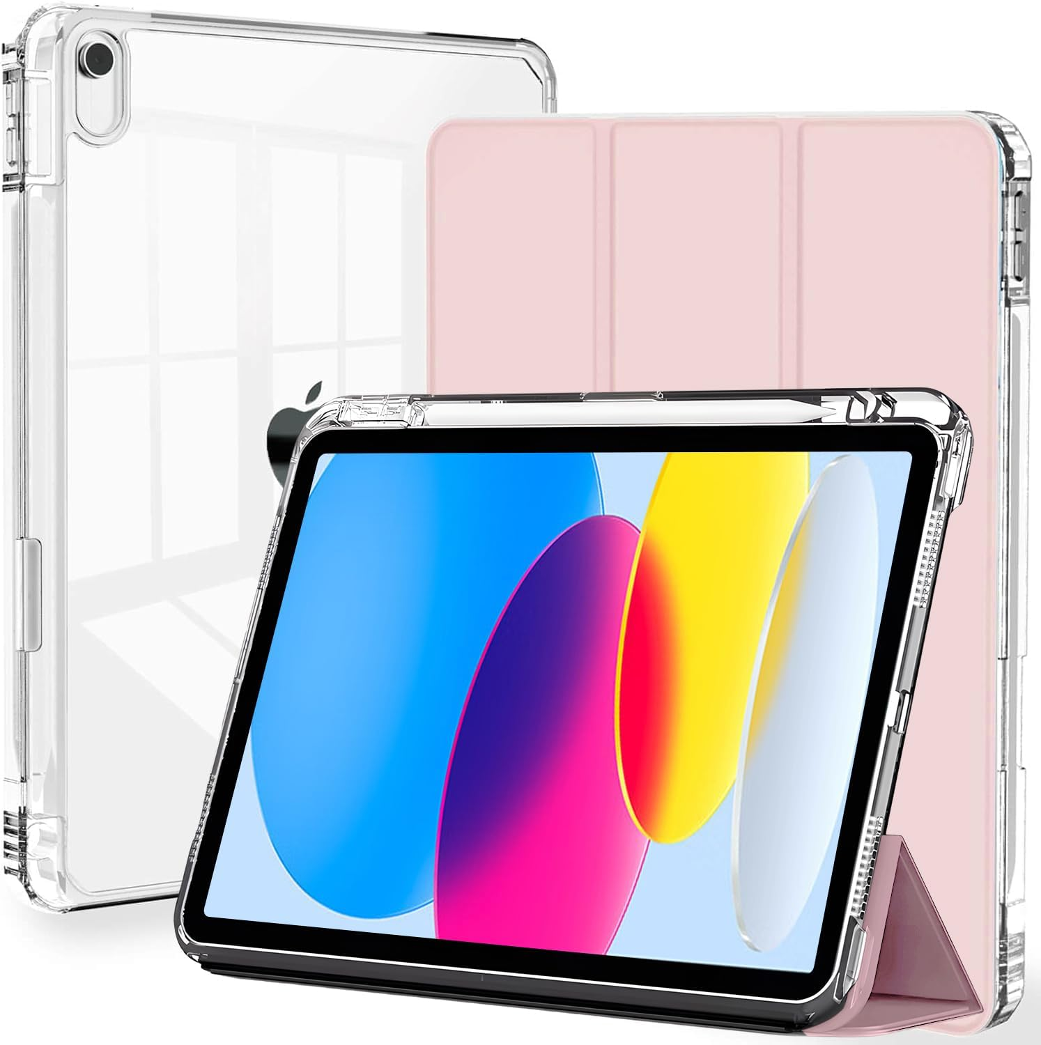 AVAKOT Case for Ipad A16 11Th Generation 11 Inch 2025, Ipad 10Th Generation 10.9 Inch 2022,Clear Back Slim Trifold Stand with Pencil Holder Auto Wake/Sleep, Black