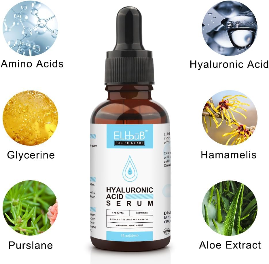 Hyaluronic Acid Serum for Face 30Ml | Anti-Aging Wrinkle Serum | Deep Hydration, Moisturizing & Firming | Smooths Fine Lines, Brightens & Softens Skin | Lightweight Fast Absorbing | Pack of 2