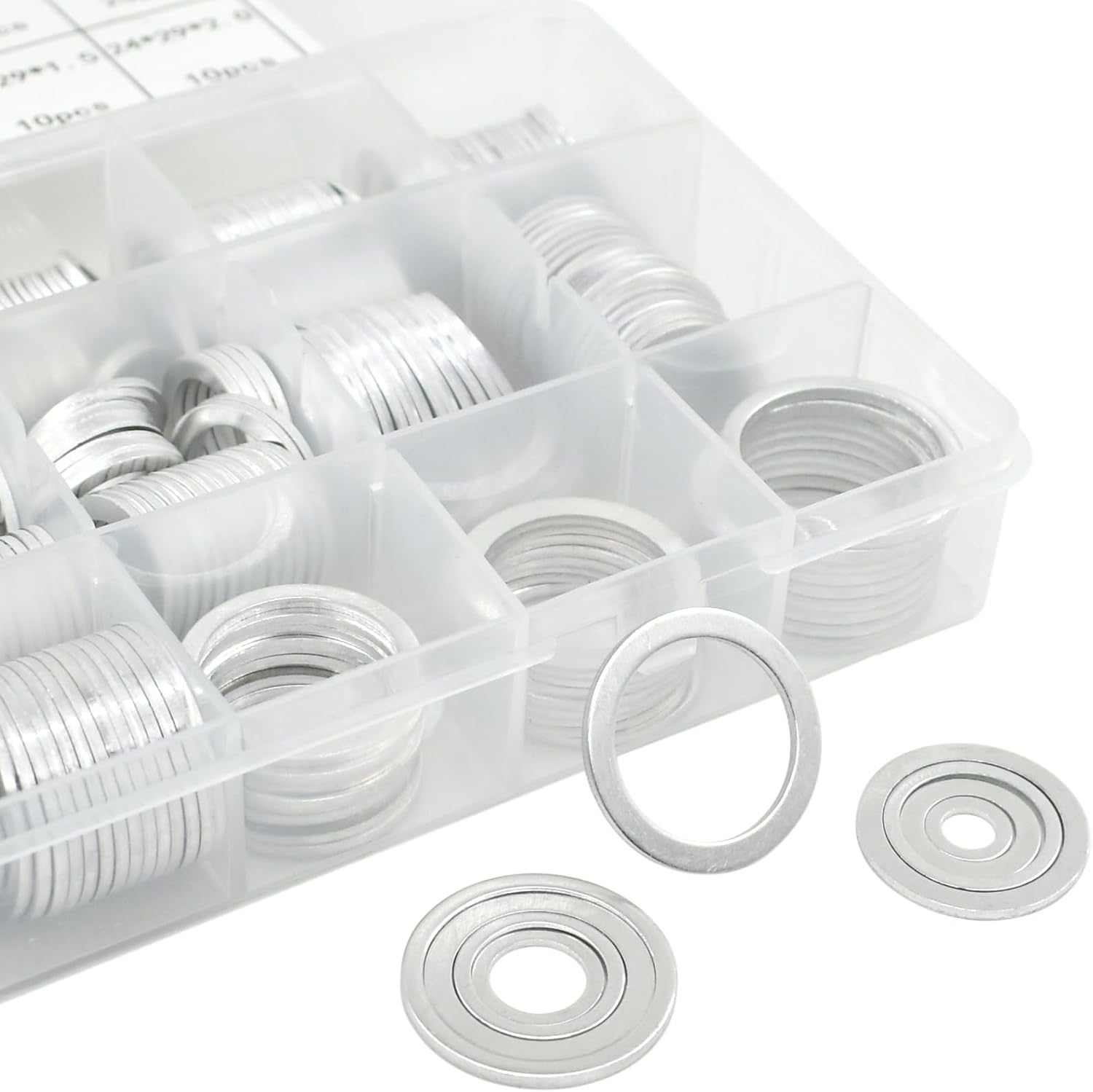 540PCS Automotive Engine Oil Pan Drain Plug, Automotive Drain Plug Gaskets, Auto Metric Oil Drain Plug Gasket Aluminum Assortment Crush Washer Kit (M6 M8 M10 M12 M14 M16 M18 M20 M22 M24) image number 1