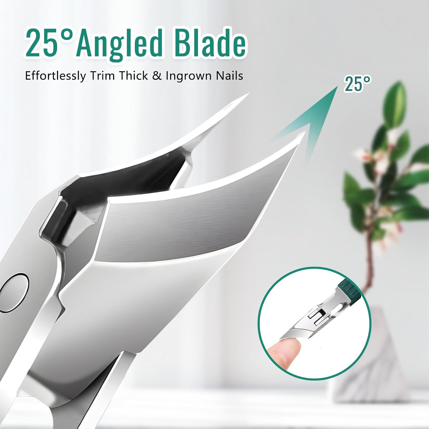 GEDEUBAN Eagle Beak Angled Nail Clippers 3-Piece Set, Green Eagle Beak Anti-Splash Slanted Nail Clipper, Corta U&ntilde;as Para U&ntilde;as Enterradas image number 3