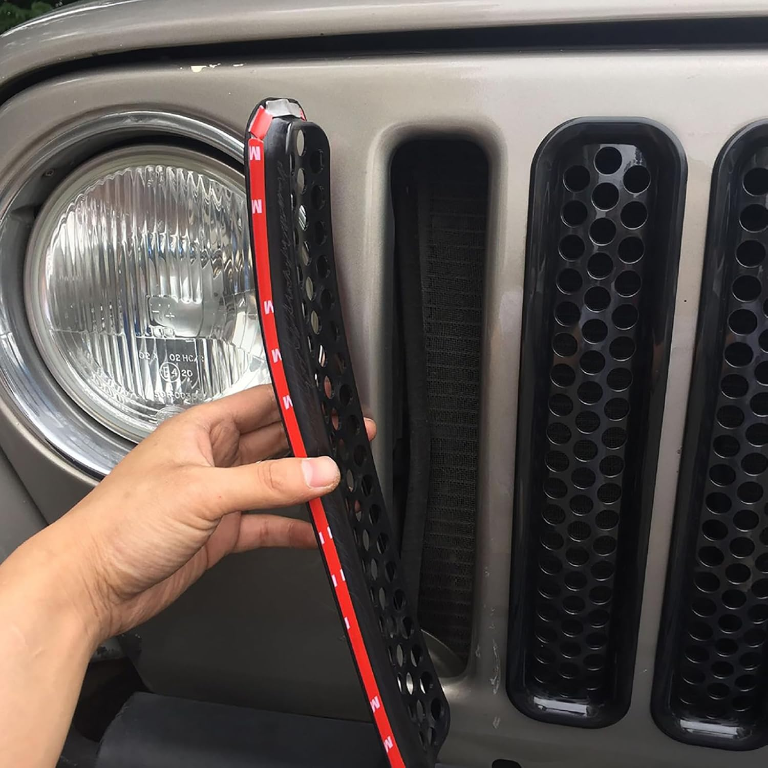 MAX COOL 7 PCS Front Mesh Grille Inserts Grill Cover Trim Suitbale for Jeep Wrangler TJ 97-06 Front Replacement Grilles