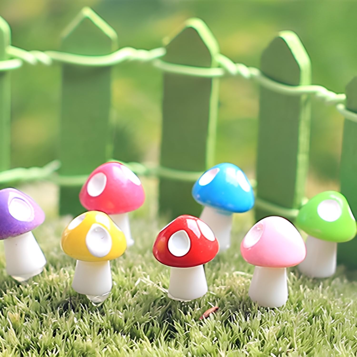 Mini Resin Mushroom Figurines 200 Pcs, Tiny Mushrooms Fairy Garden Statue Decorations Accessories, Miniature Resin Mushroom Outdoor Landscape Decor image number 1