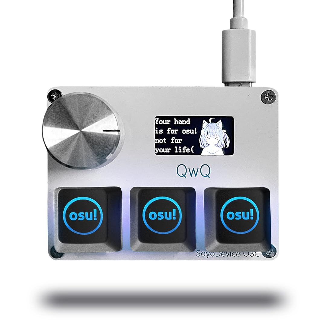 BTXETUEL Sayodevice O3C OSU Keyboard Rapid Trigger Hall Switches Magnetic Linear Switches Keyboard with Knob and Screen,Copy Paste,Shotcut,Macro Hotswap Mini Keypad.&hellip; (Pink)
