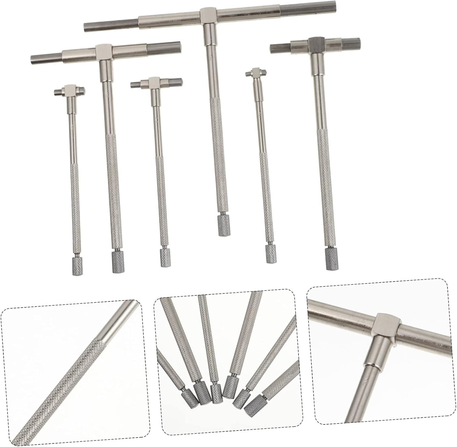 CHILDWEET 6Pcs Stainless Steel Telescopic Bore Gauge Set 8-150Mm High Precision Hole Gauge Kit Pouch for Accurate Internal Diameter Measurement image number 5