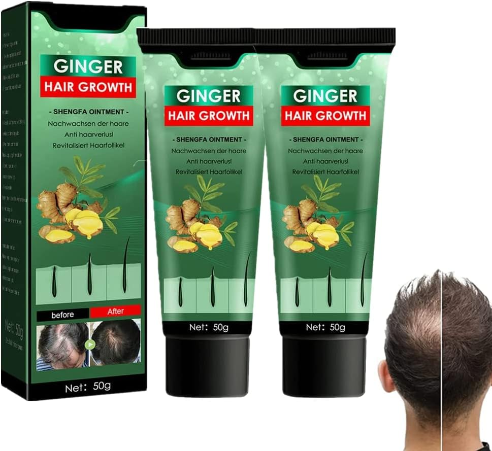 2Pcs Ginger Hair Growth Ointment,50G Natural Hair Boost Ginger Cream,Anti-Loss Dense Hair Care Serum for Thinning Hair and Hair Loss,Fast Hair Growth image number 5