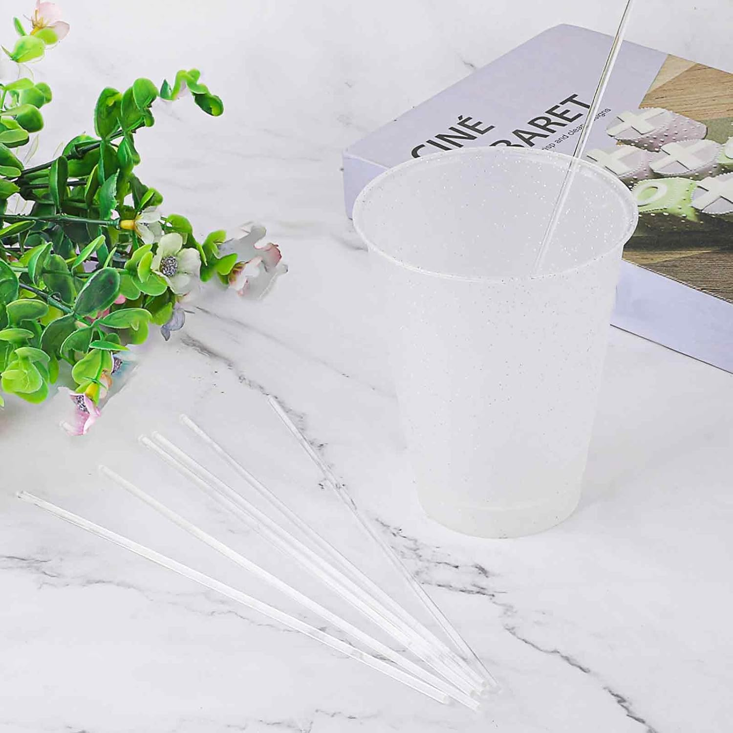 50 Pcs Acrylic Lollipop Sticks 8 Inch Cake Pop Sticks Clear round Stir Rod Reusable Cake Topper Sticks Acrylic Strip for Making Candy Dessert Lollipops Cake Cookie Pop Sticks DIY (3Mm Diameter) image number 3