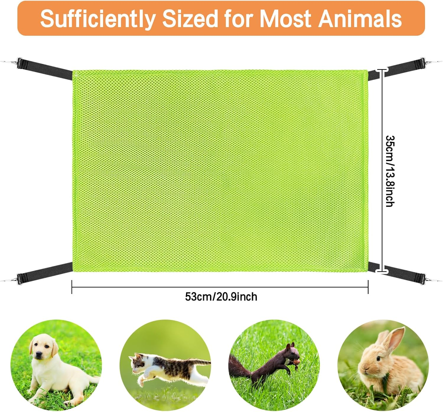 Yanmucy Cat Hammock Beds Breathable Mesh Cat Hanging Hammock Bed Summer Bilayer Pet Cage Hanging Bed for Cats Kittens Rabbits, 53X35Cm (Pink+Green) image number 1