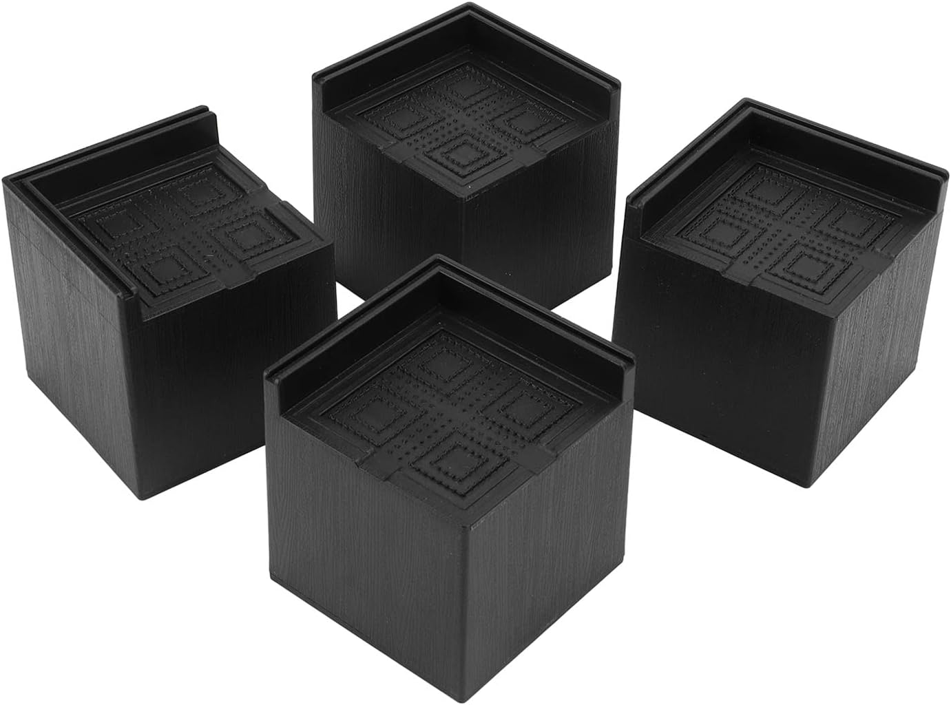 Omabeta 4PCS Bed Risers Bed with Support up to 2200Lbs,Square Furniture Risers for Washing Machine Bed Couch Table Sofa,Leg Heightening Pads,9X9X8Cm 3.54X3.54X3.15'' image number 5